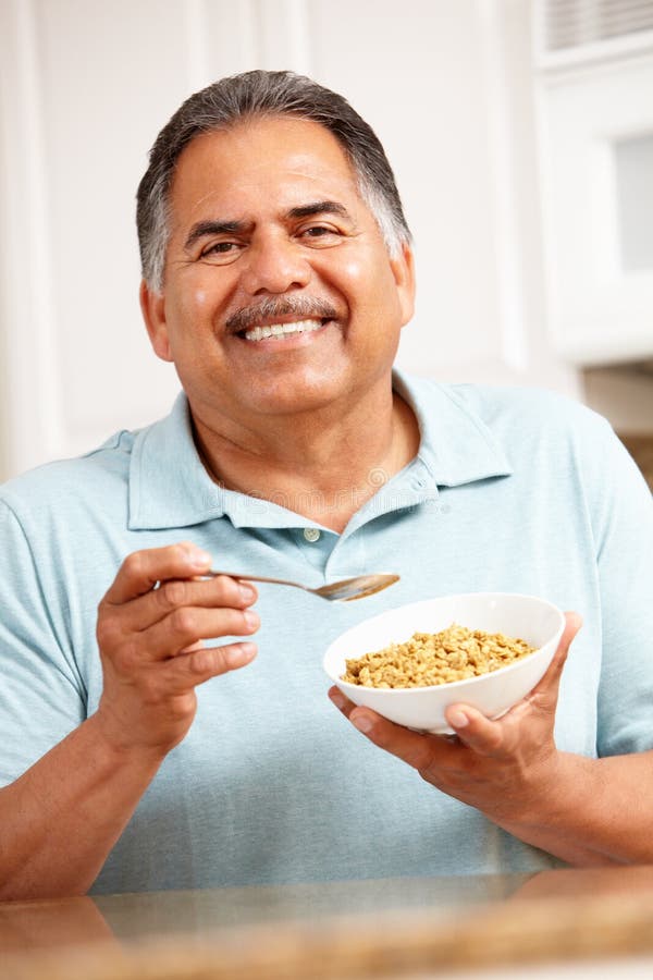 Senior Man Eating Cereal Royalty Free Stock Image Image 21044146