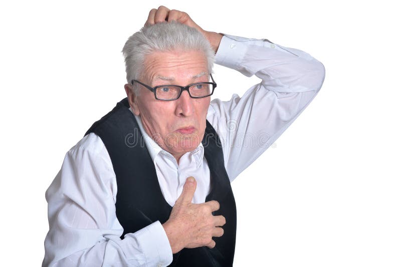 Senior Man in Eyeglasses Posing Stock Image Image of jacket, european