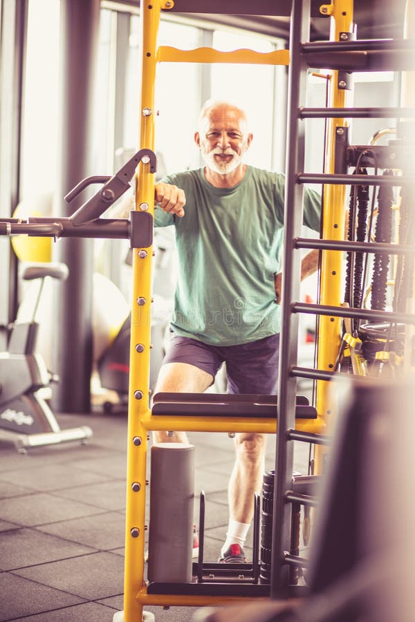 Senior man at gym. royalty free stock images Senior man at gym. royalty free stock images