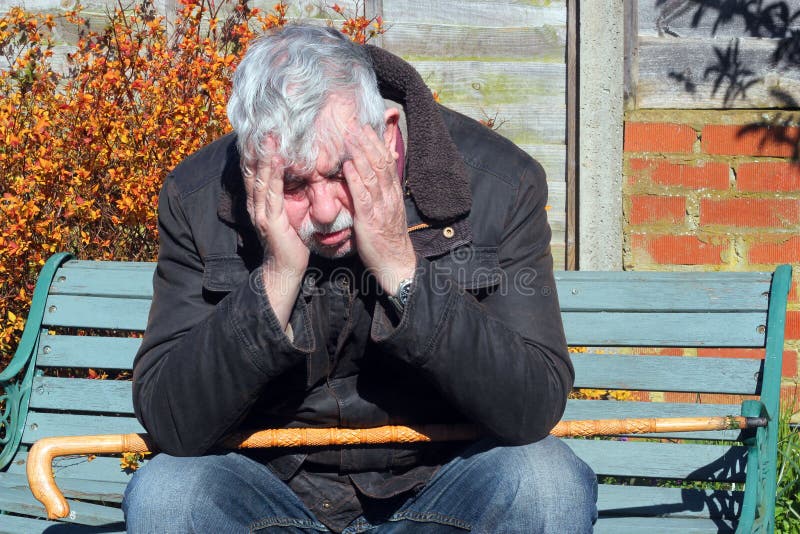 Senior Man Head in His Hands. Stock Photo - Image of anxious, depressed ...