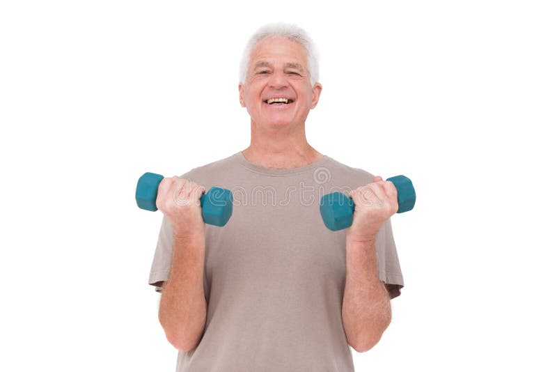 Senior Man Lifting Hand Weights Stock Photo Image of dumbbell, male