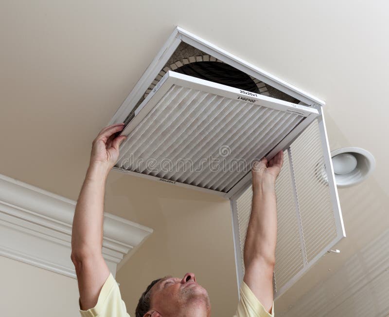 Senior man opening air conditioning