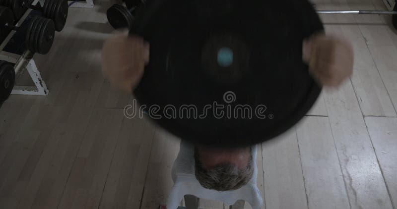 Senior Man Working Out With Weight Disk Stock Footage Video Of
