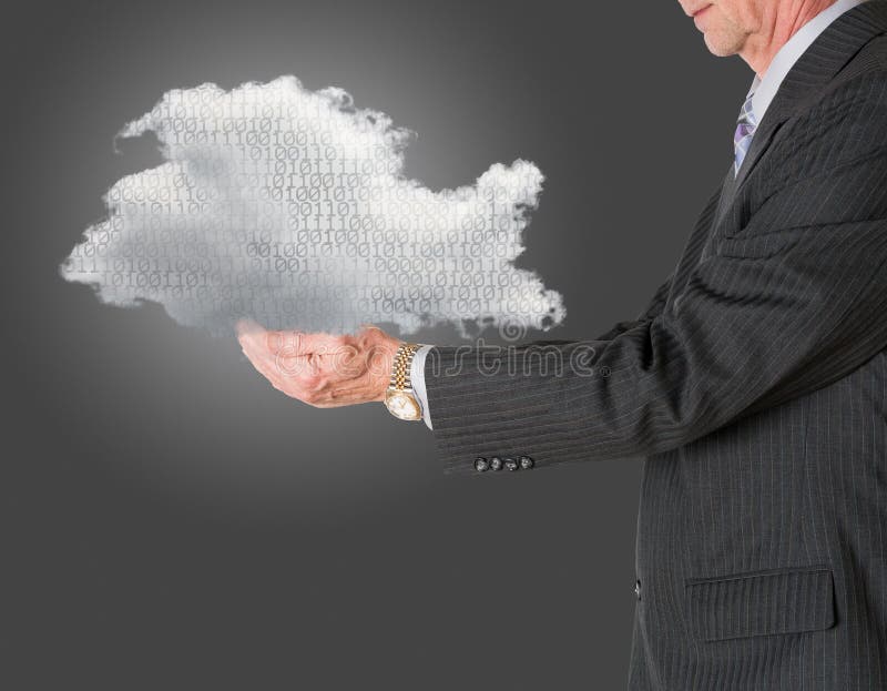 Senior manager holding cloud computing stock images Senior manager holding cloud computing stock images