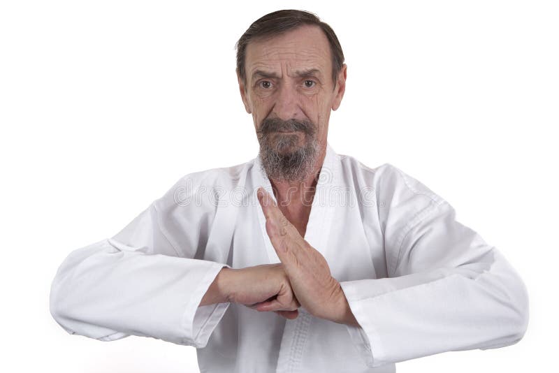 Senior in Martial Arts Pose Stock Image Image of caucasian, senior 23522325