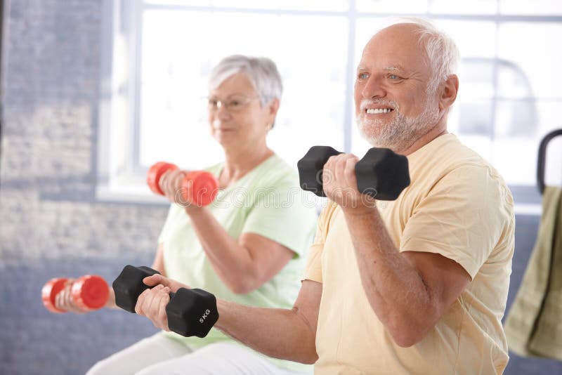 Senior people in the gym