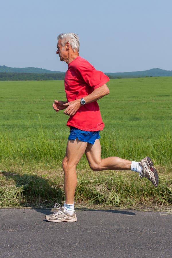 Senior Runner while Training for a Competition Stock Photo Image of spring, healthy 81379354