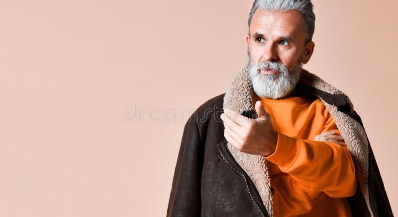 Senior Stylish Rich Man with a Beard and Mustache in a Leather Coat Stock Image - Image of glasses, hairstyle: 143733815 Senior Stylish Rich Man with a Beard and Mustache in a Leather Coat Stock Image - Image of glasses, hairstyle: 143733815