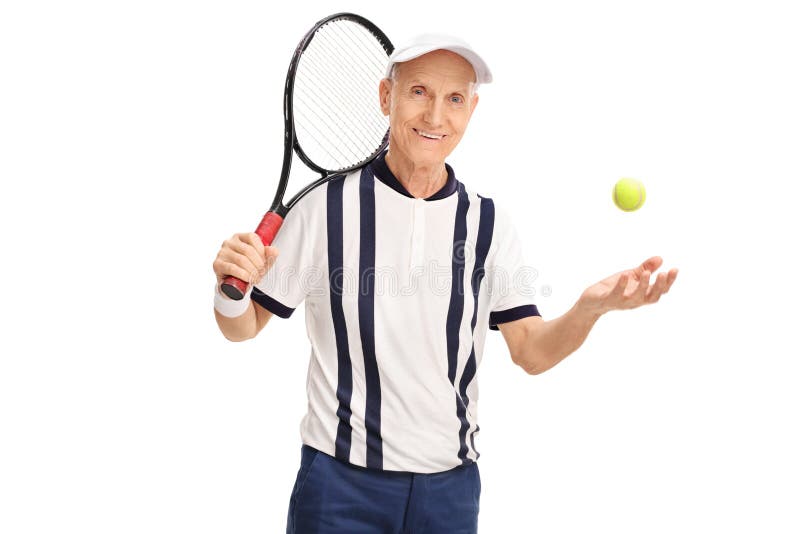 Senior Tennis Layer Holding a Racket Stock Photo Image of player