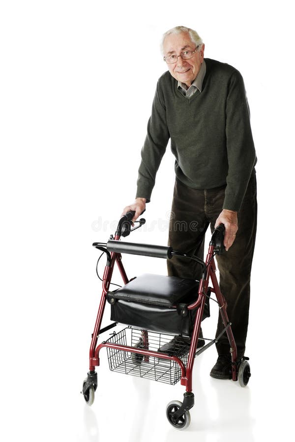 SeniorWalker Stroll stock image. Image of male, glasses 17831825