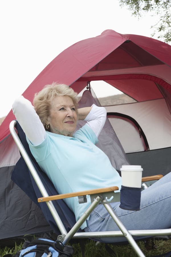 1,005 Senior Woman Camping Stock Photos - Free & Royalty-Free Stock ...