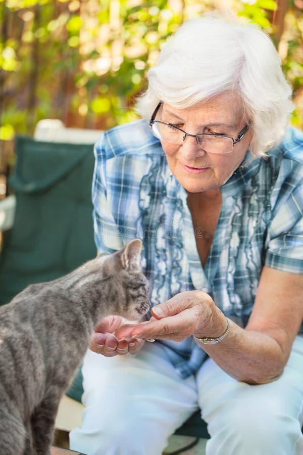 Senior woman and cat 2