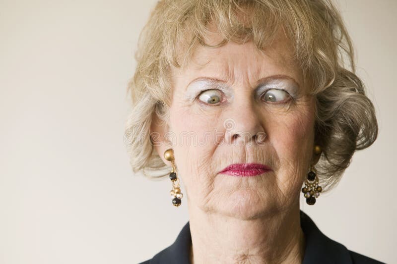 Senior Woman with Crossed Eyes