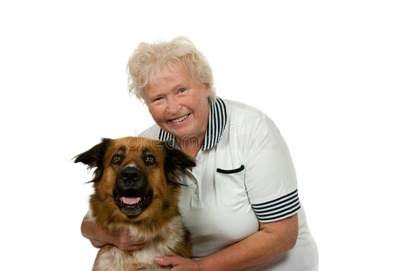 Senior woman with her dog