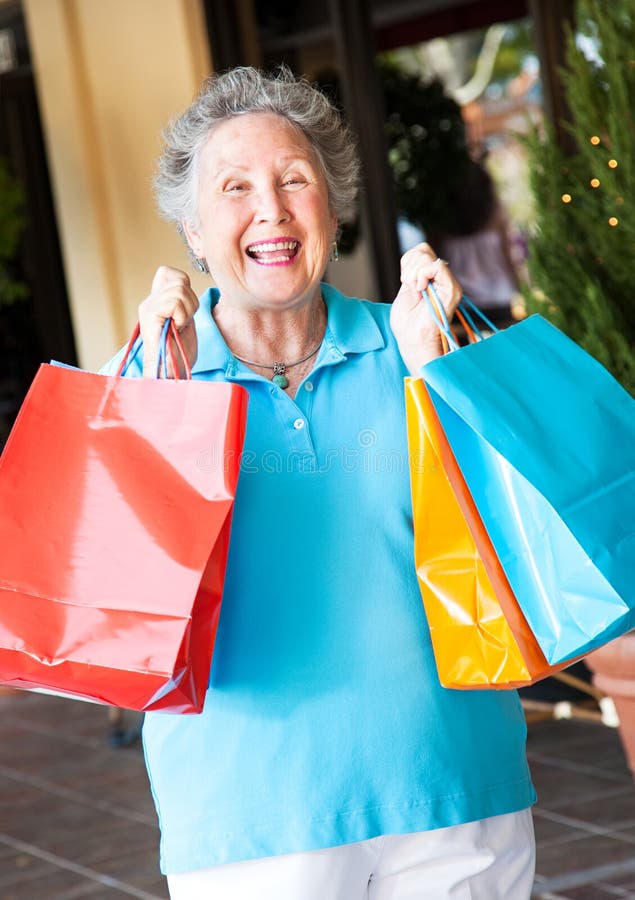 Senior Woman Shopper stock photo. Image of excitement - 20878232