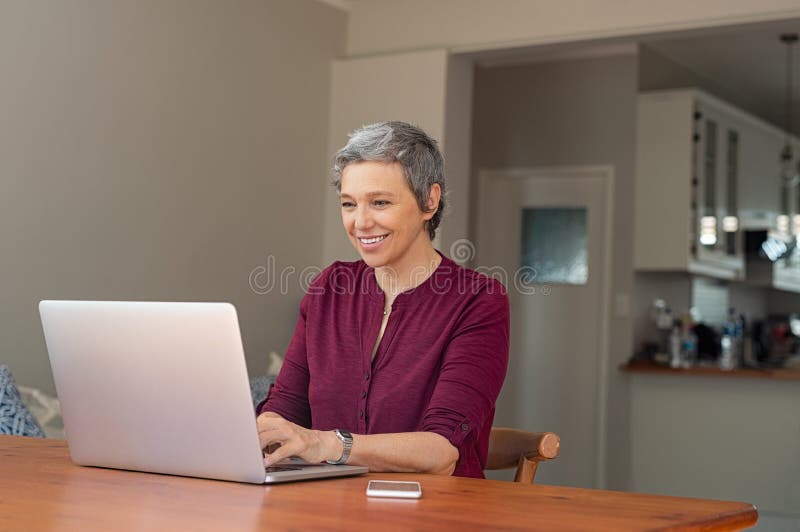 Senior woman using laptop stock images Senior woman using laptop stock images