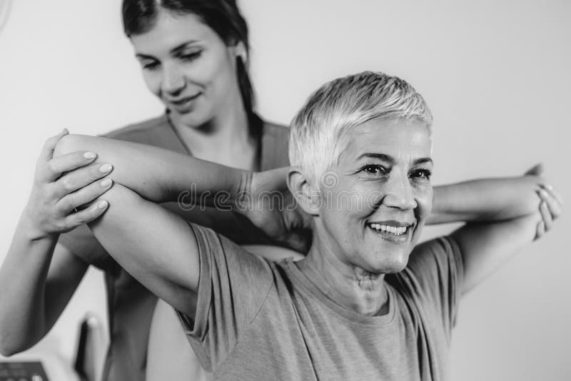 Senior Woman Visiting Physical Therapist Stock Photo Image of