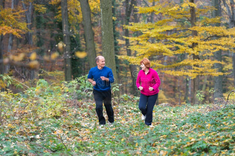 Seniors couple jogging stock photo Seniors couple jogging stock photo