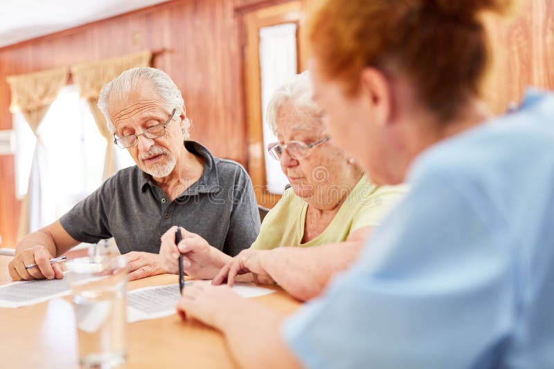 Seniors with Dementia during Memory Training Stock Image Image of