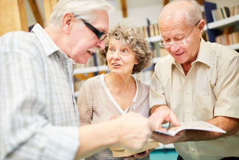 Seniors Enjoy Continuing Education Stock Image Image of read, active