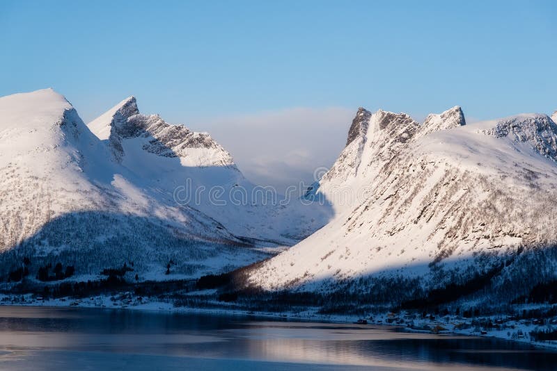 Mountains Peaks And Blue Sky With Clouds Background Stock Photo Image