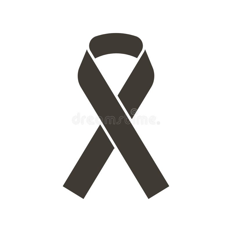 Sensibilisierungsband Vector Flachglyph-Icon-Abbildung Symbol für das Bewusstsein für verschiedene Krankheiten und Unterstützung lizenzfreie abbildung
