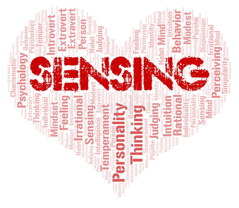 Sensing Typography Word Cloud Create with the Text only. Stock Illustration Illustration of