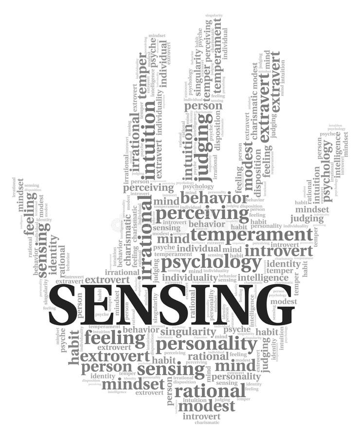Sensing Typography Word Cloud Create with the Text only. Stock Illustration Illustration of