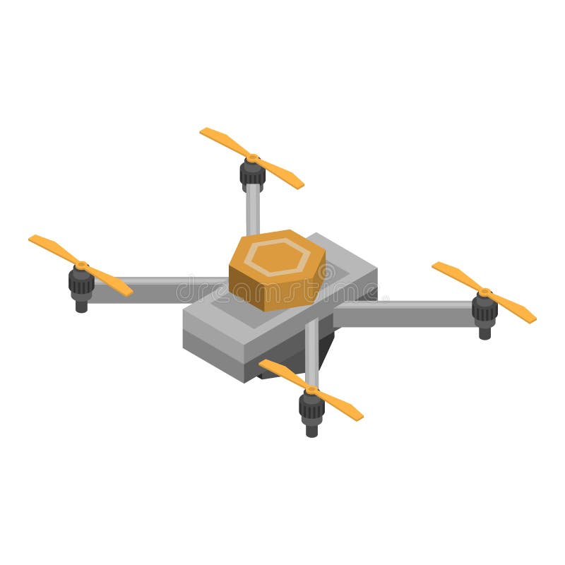 Sensor drone icon, isometric style royalty free illustration