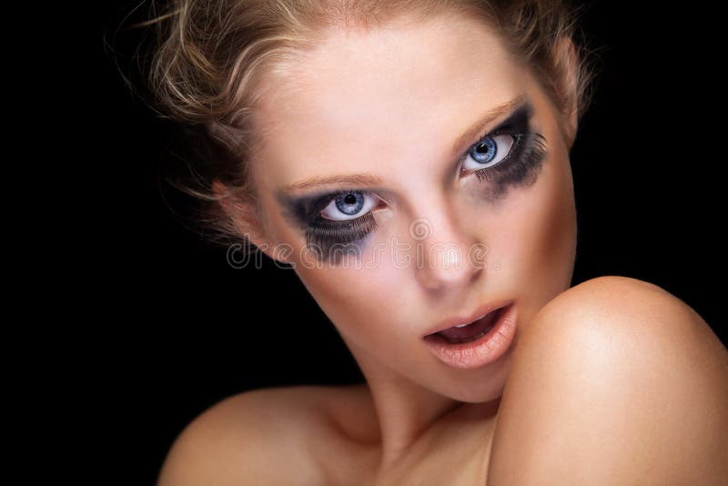 Beautiful goth make-up stock image. Image of lashes, eyes - 13947247