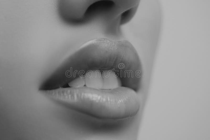 Sensual Lips. Woman Mouth with White Teeth. White Teeth, Dental ...