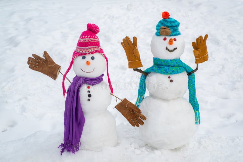 Sensual snowman couple enjoying intimacy. Funny Laughing Surprised snowman Portrait. Winter Love story. Funny snowmen stock images Sensual snowman couple enjoying intimacy. Funny Laughing Surprised snowman Portrait. Winter Love story. Funny snowmen stock images