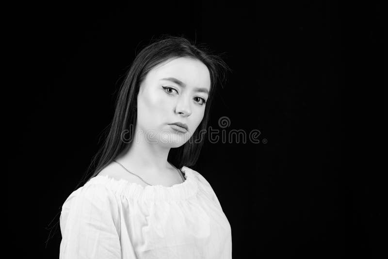 Sensual woman isolated on black. hairdresser salon. fashion model portrait. pretty woman with brunette hair. skincare stock image Sensual woman isolated on black. hairdresser salon. fashion model portrait. pretty woman with brunette hair. skincare stock image