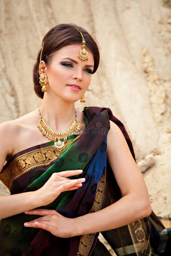 Sensual woman in traditional indian dress