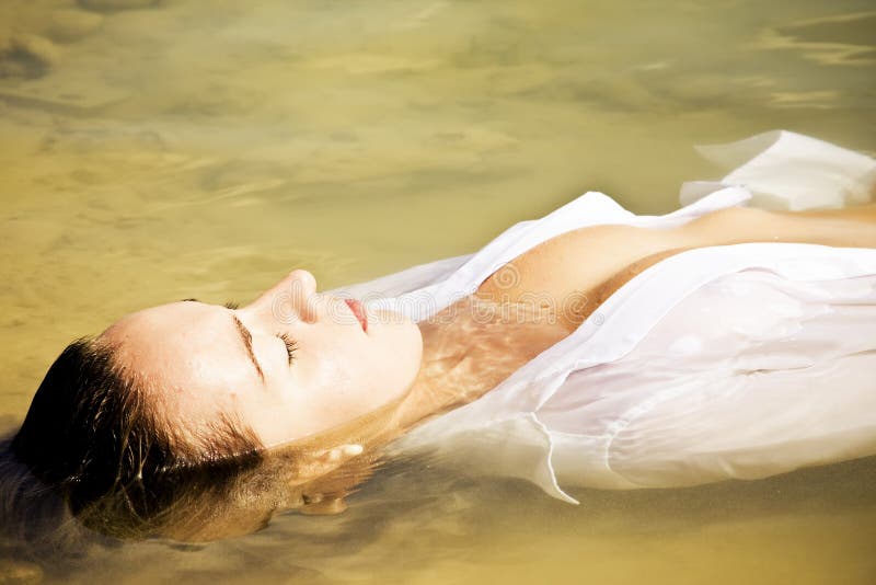 Sensual woman in water