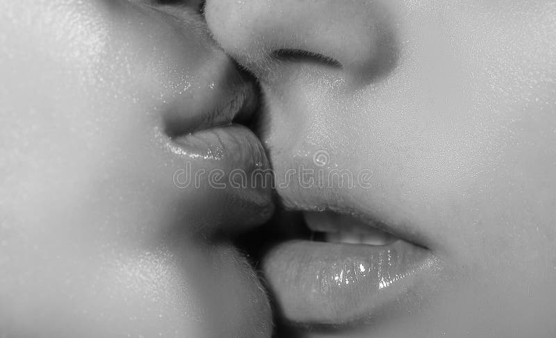 Sensual woman kiss. img