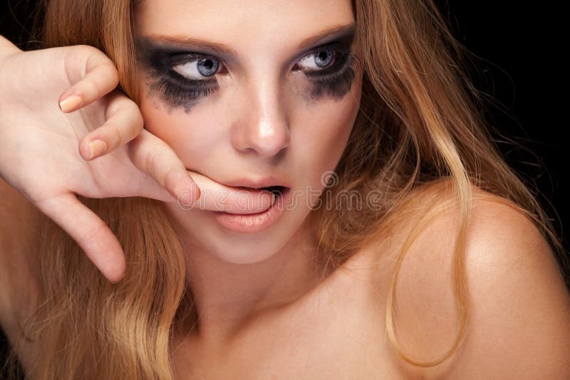 Sensuele vrouw met tong in mond stock afbeeldingen Sensuele vrouw met tong in mond stock afbeeldingen