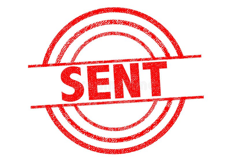 Sent by rubber stamp stock vector. Illustration of rectangular - 87649669