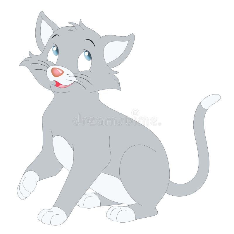 Gato gris sentado libre illustration