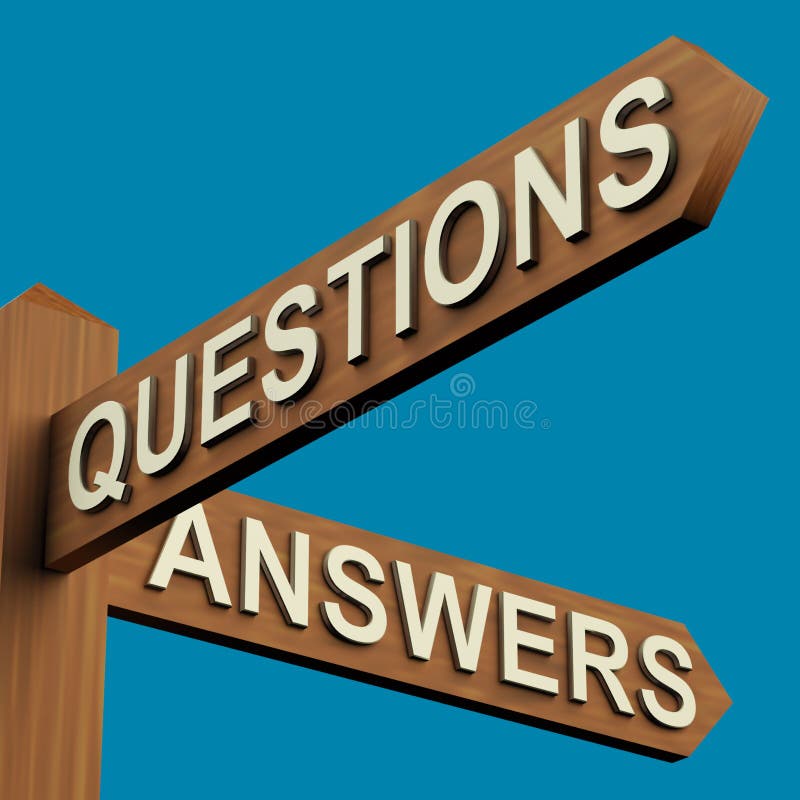 Sentidos das perguntas ou das respostas em um Signpost ilustração stock Sentidos das perguntas ou das respostas em um Signpost ilustração stock