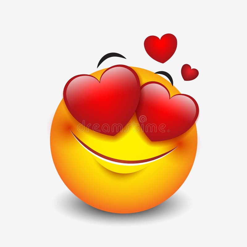 Sentiment Mignon Dans L Emoticone D Amour Sur Le Fond Blanc Emoji Smiley Dirigez L Illustration Illustration De Vecteur Illustration Du Comique Sourcils