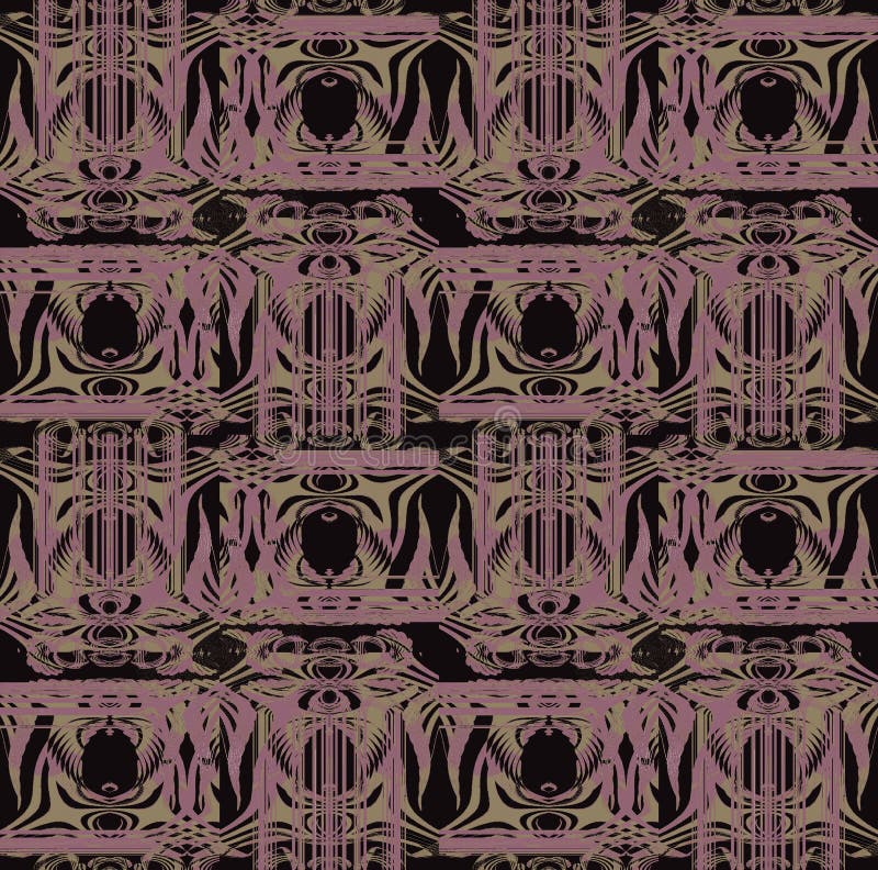 Senza cuciture nero marrone chiaro viola del modello ornamentale complesso regolare illustrazione vettoriale Senza cuciture nero marrone chiaro viola del modello ornamentale complesso regolare illustrazione vettoriale