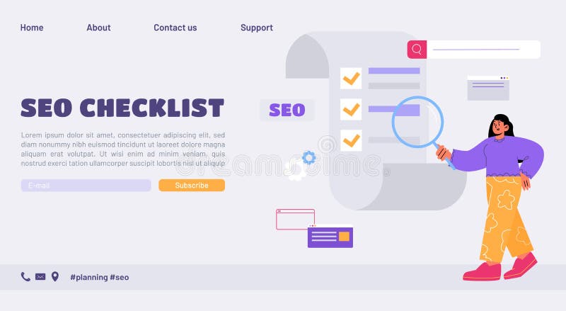 Seo-Checkliste seo Audit-Banner stock abbildung