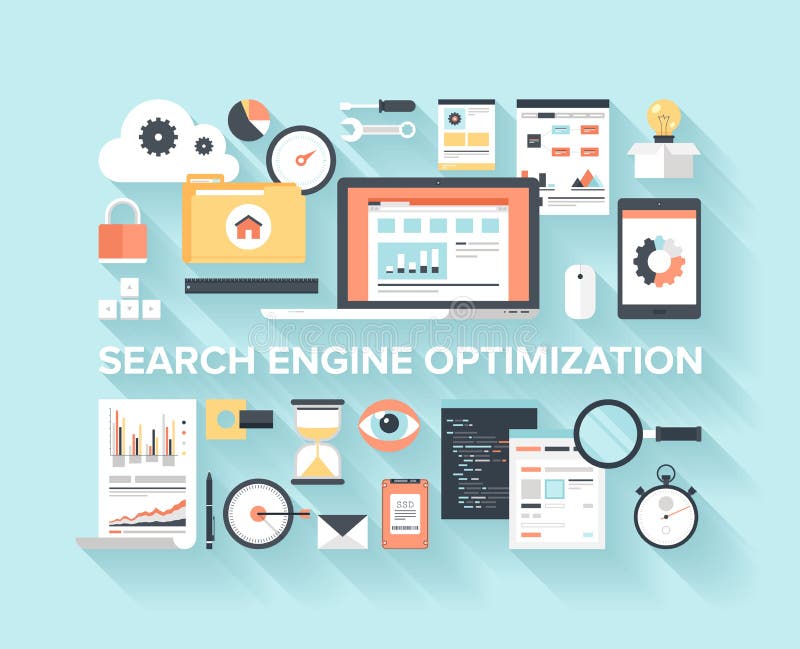 Conceito SEO Plano ilustração royalty free