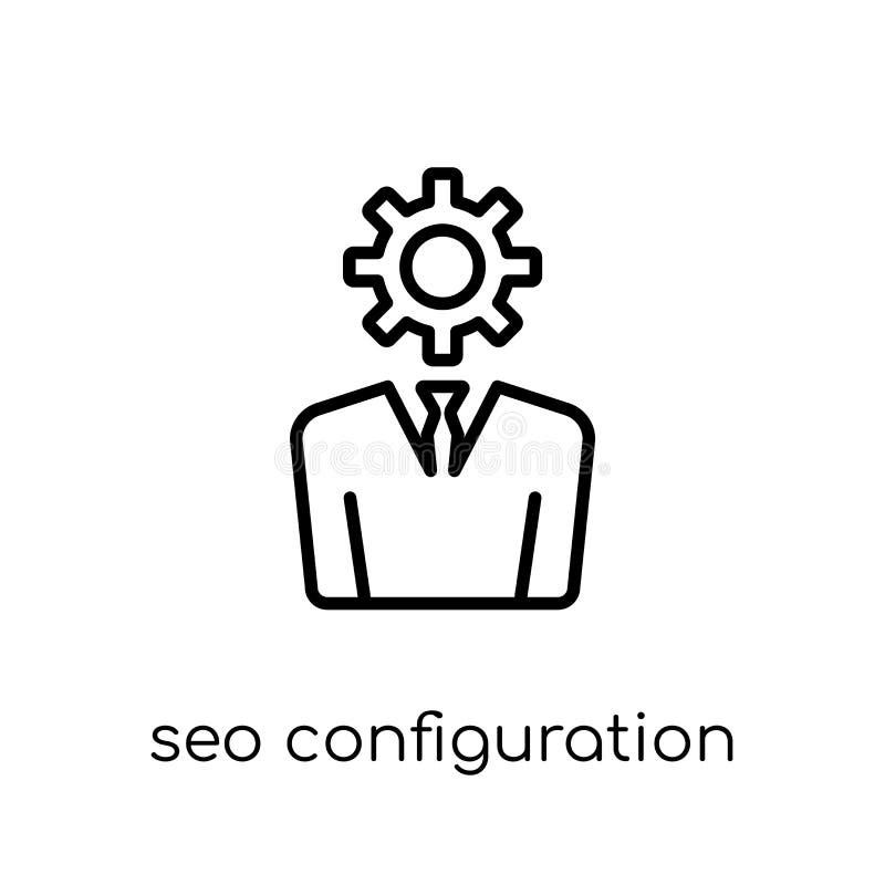Seo Configuration icon. Trendy modern flat linear vector Seo Con royalty free illustration