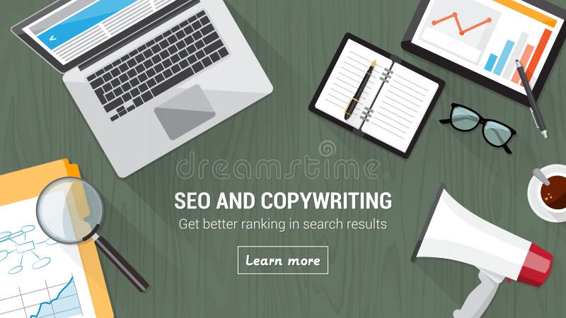 Seo and copywriting vector illustration Seo and copywriting vector illustration