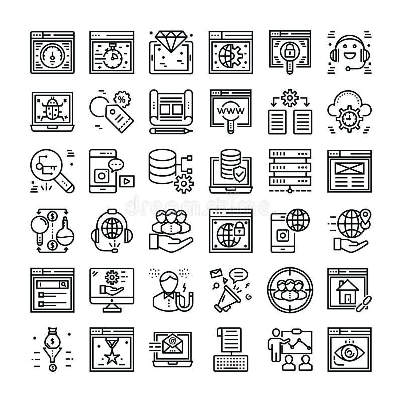 SEO e iconos del web fijados. Aquí está el sistema útil y de moda de los iconos del seo y de la web, la esperanza que usted puede encontrar un gran uso para ellos en páginas web y la web que diseñan, tan la captura este paquete y utilizarlo a los proyectos relacionados
