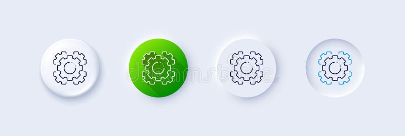 Pictogramă linie de unelte seo. setări indicator cogrodă. gestionarea traficului. pictograme linie. vector stock illustration