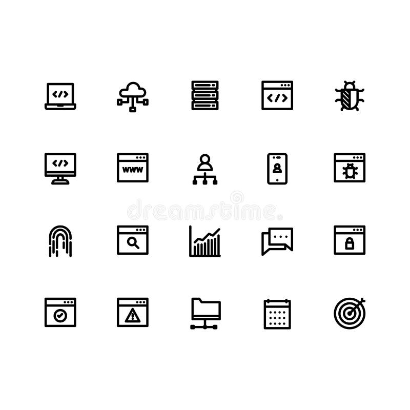 Seo Icon Sets Outline Vector ilustración del vector Seo Icon Sets Outline Vector ilustración del vector