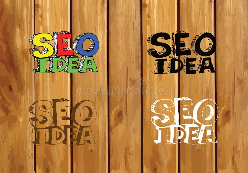 Seo Idea SEO Search Engine Optimization op houten plank als achtergrond royalty-vrije illustratie
